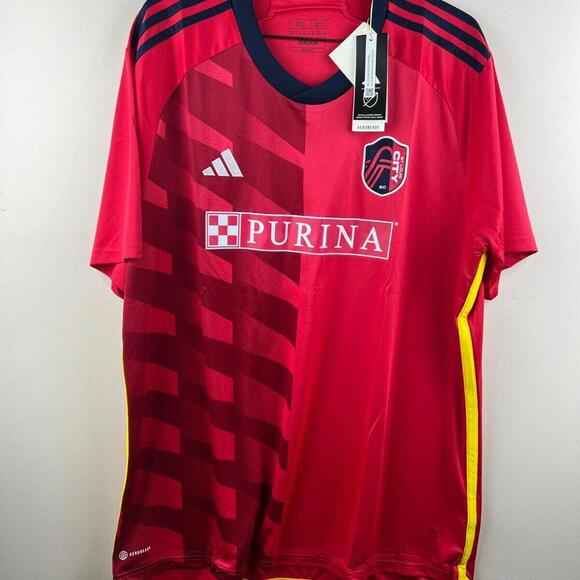 NWT Adidas 22/23/24 MLS  St Louis City SC Red Blank Jersey Size Mens 2XL - Picture 1 of 9